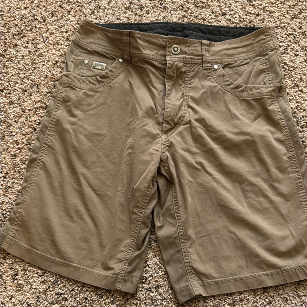 Kuhl Tan Flat Front Shorts Lightweight Casual Wear